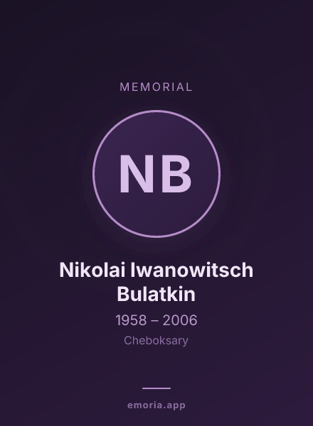 Memorial portrait of Nikolai Iwanowitsch Bulatkin