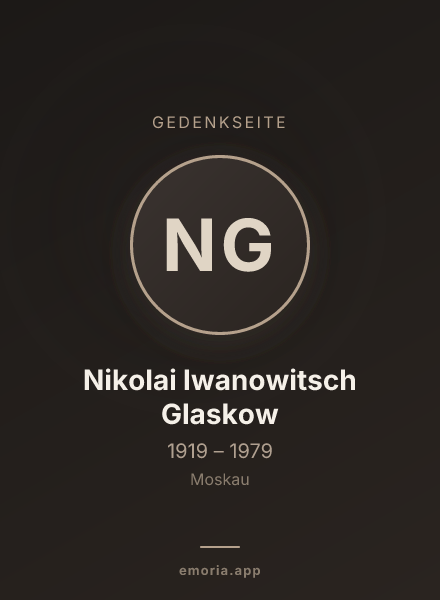 Gedenkportrait von Nikolai Iwanowitsch Glaskow
