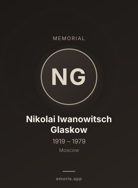 Memorial portrait of Nikolai Iwanowitsch Glaskow