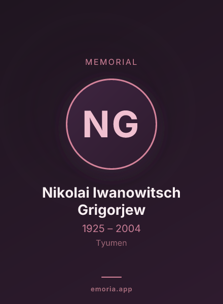 Memorial portrait of Nikolai Iwanowitsch Grigorjew