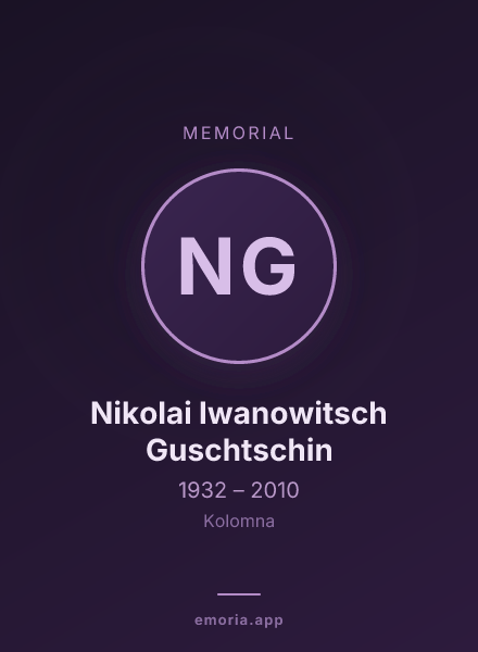 Memorial portrait of Nikolai Iwanowitsch Guschtschin