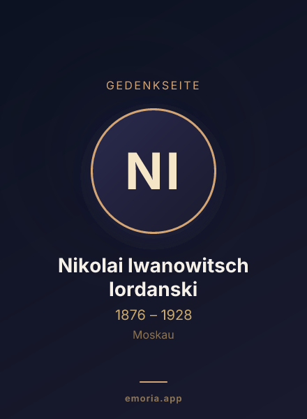 Gedenkportrait von Nikolai Iwanowitsch Iordanski