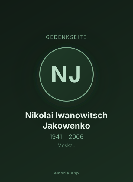 Gedenkportrait von Nikolai Iwanowitsch Jakowenko