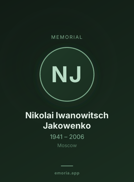 Memorial portrait of Nikolai Iwanowitsch Jakowenko