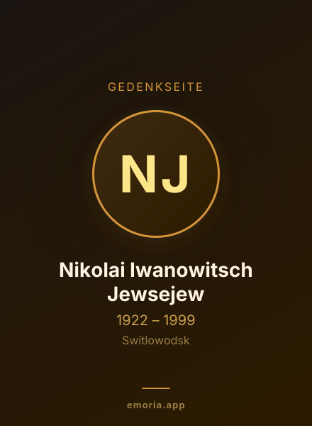 Gedenkportrait von Nikolai Iwanowitsch Jewsejew