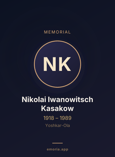 Memorial portrait of Nikolai Iwanowitsch Kasakow