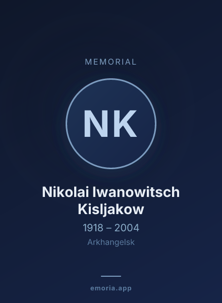 Memorial portrait of Nikolai Iwanowitsch Kisljakow