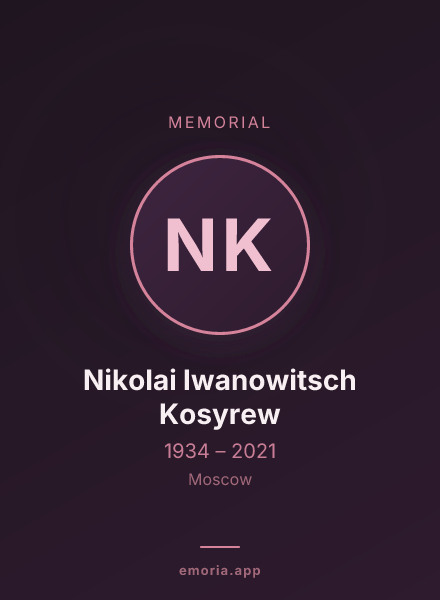 Memorial portrait of Nikolai Iwanowitsch Kosyrew