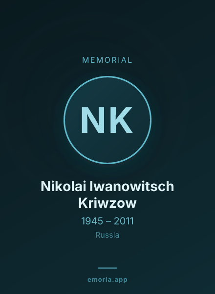 Memorial portrait of Nikolai Iwanowitsch Kriwzow