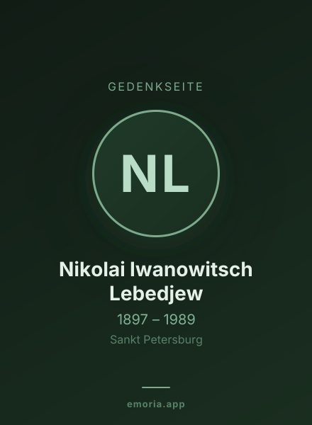 Gedenkportrait von Nikolai Iwanowitsch Lebedjew