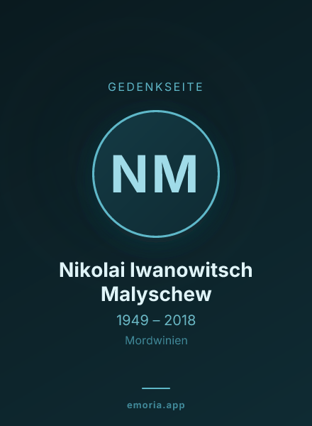 Gedenkportrait von Nikolai Iwanowitsch Malyschew