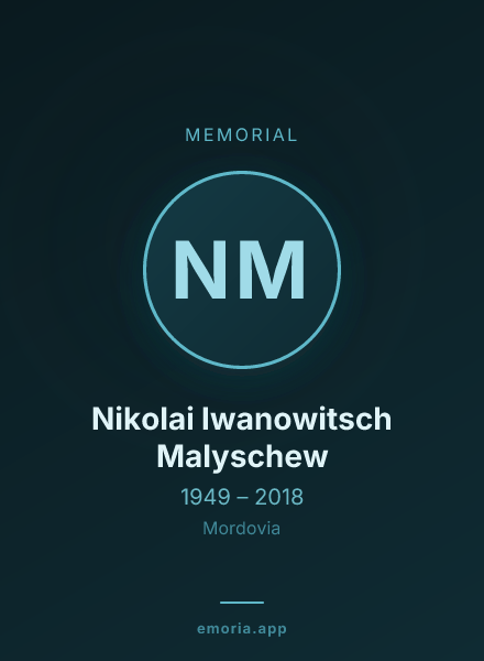 Memorial portrait of Nikolai Iwanowitsch Malyschew