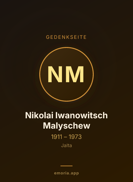 Gedenkportrait von Nikolai Iwanowitsch Malyschew