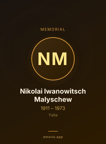Memorial portrait of Nikolai Iwanowitsch Malyschew