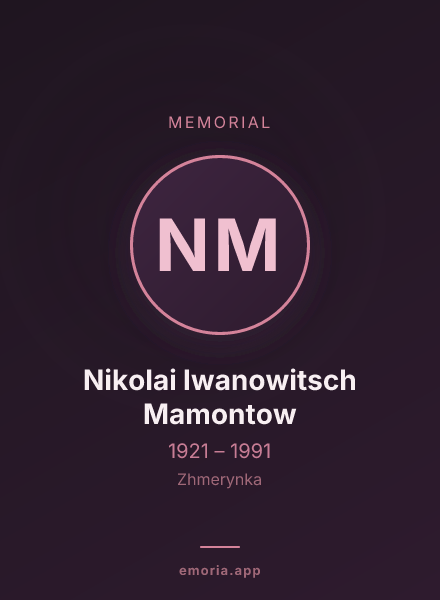 Memorial portrait of Nikolai Iwanowitsch Mamontow