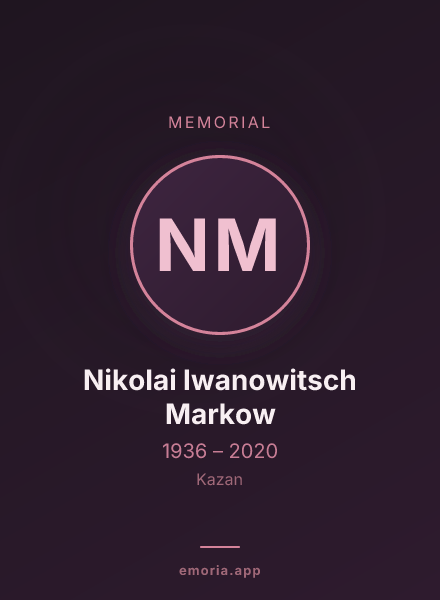 Memorial portrait of Nikolai Iwanowitsch Markow