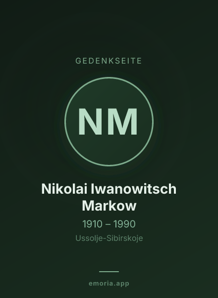 Gedenkportrait von Nikolai Iwanowitsch Markow