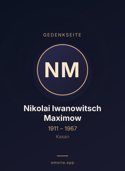 Gedenkportrait von Nikolai Iwanowitsch Maximow