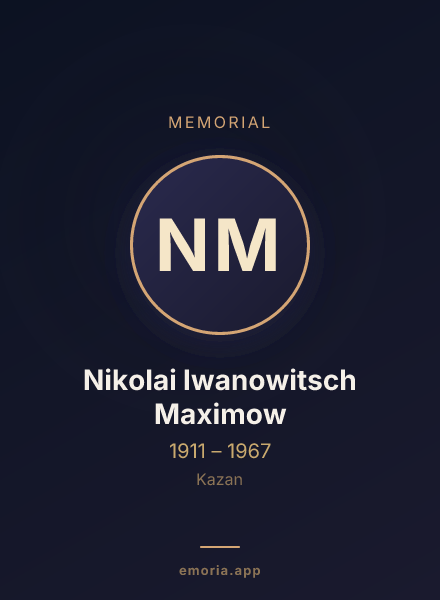 Memorial portrait of Nikolai Iwanowitsch Maximow