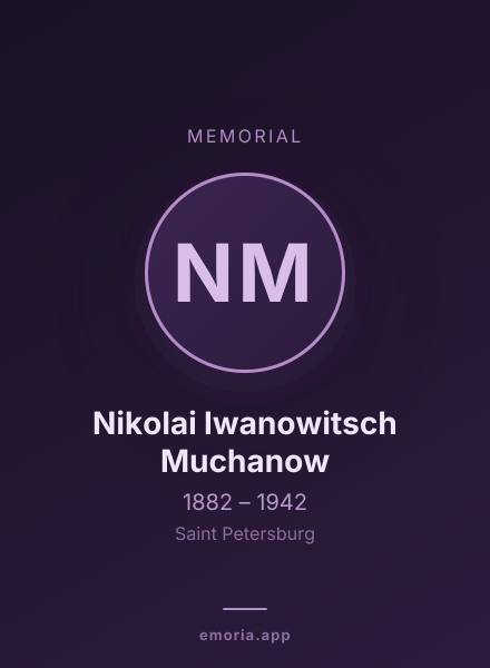 Memorial portrait of Nikolai Iwanowitsch Muchanow