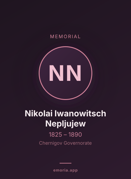 Memorial portrait of Nikolai Iwanowitsch Nepljujew