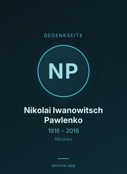 Gedenkportrait von Nikolai Iwanowitsch Pawlenko