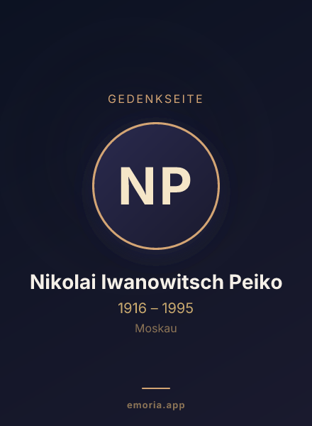 Gedenkportrait von Nikolai Iwanowitsch Peiko