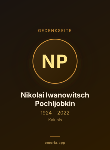 Gedenkportrait von Nikolai Iwanowitsch Pochljobkin