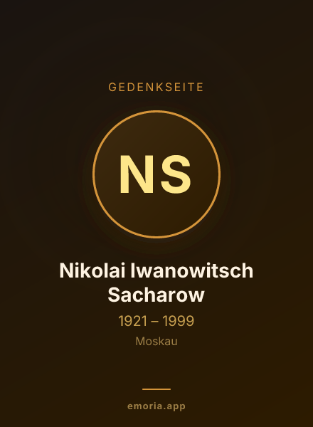 Gedenkportrait von Nikolai Iwanowitsch Sacharow