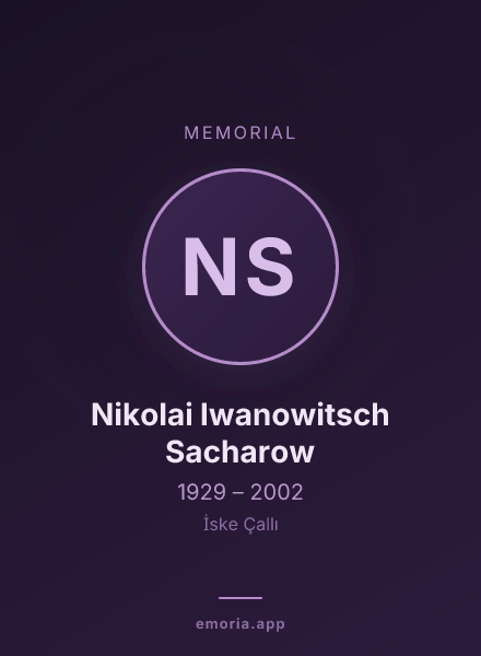 Memorial portrait of Nikolai Iwanowitsch Sacharow