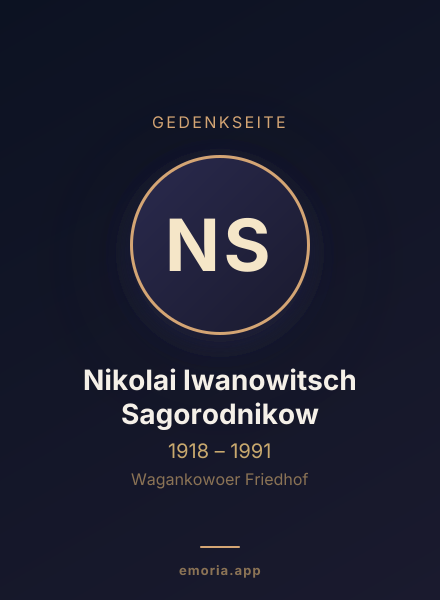 Gedenkportrait von Nikolai Iwanowitsch Sagorodnikow