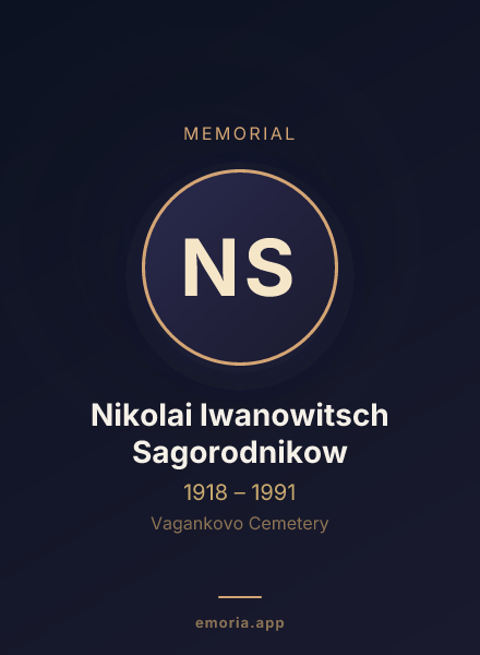 Memorial portrait of Nikolai Iwanowitsch Sagorodnikow