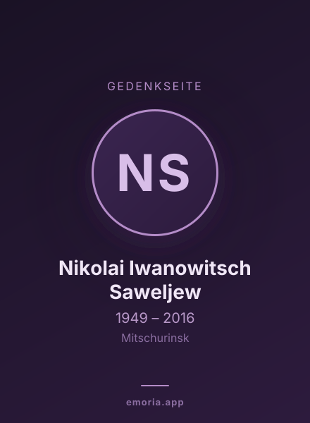 Gedenkportrait von Nikolai Iwanowitsch Saweljew