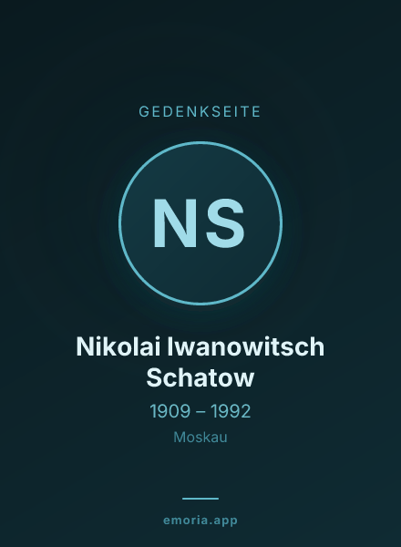 Gedenkportrait von Nikolai Iwanowitsch Schatow