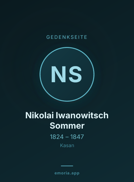 Gedenkportrait von Nikolai Iwanowitsch Sommer