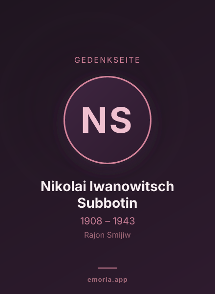 Gedenkportrait von Nikolai Iwanowitsch Subbotin