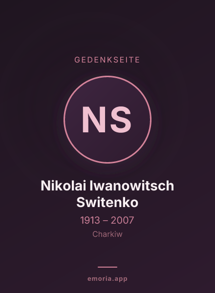 Gedenkportrait von Nikolai Iwanowitsch Switenko
