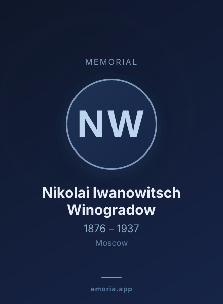 Memorial portrait of Nikolai Iwanowitsch Winogradow