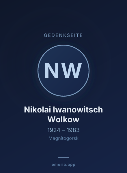 Gedenkportrait von Nikolai Iwanowitsch Wolkow