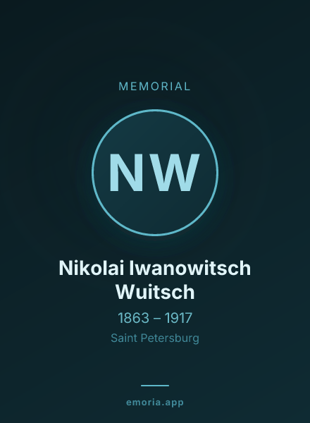 Memorial portrait of Nikolai Iwanowitsch Wuitsch
