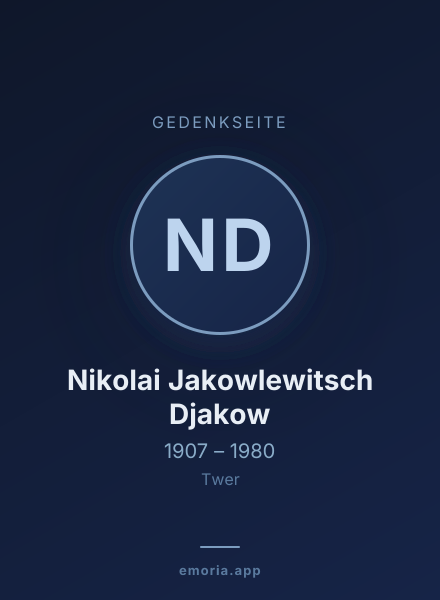 Gedenkportrait von Nikolai Jakowlewitsch Djakow