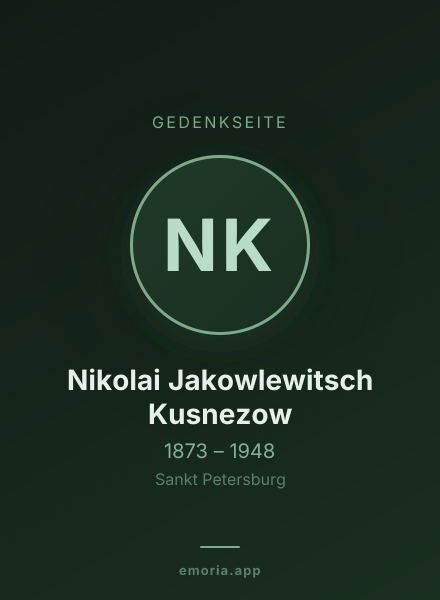 Gedenkportrait von Nikolai Jakowlewitsch Kusnezow