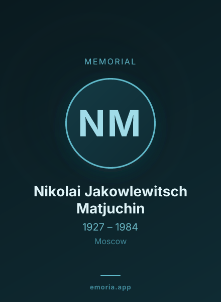 Memorial portrait of Nikolai Jakowlewitsch Matjuchin