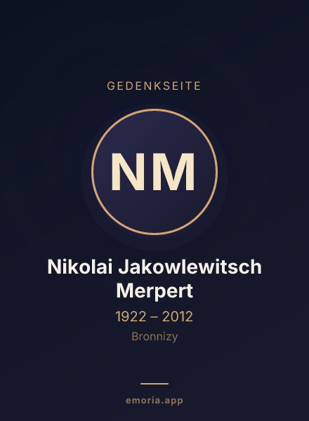 Gedenkportrait von Nikolai Jakowlewitsch Merpert