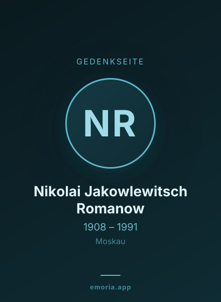 Gedenkportrait von Nikolai Jakowlewitsch Romanow