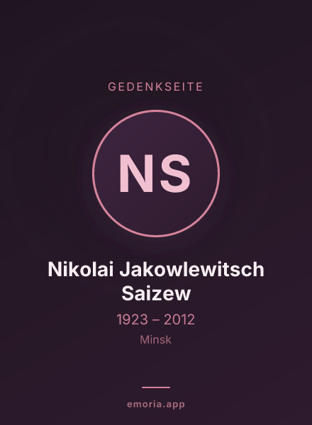 Gedenkportrait von Nikolai Jakowlewitsch Saizew