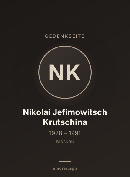 Gedenkportrait von Nikolai Jefimowitsch Krutschina