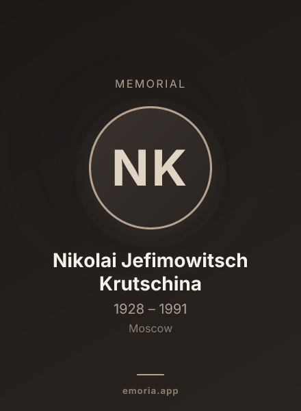 Memorial portrait of Nikolai Jefimowitsch Krutschina
