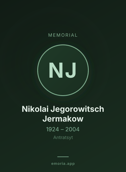 Memorial portrait of Nikolai Jegorowitsch Jermakow