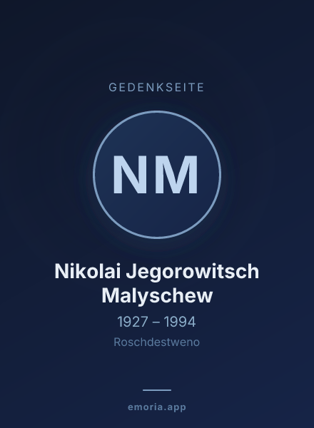 Gedenkportrait von Nikolai Jegorowitsch Malyschew